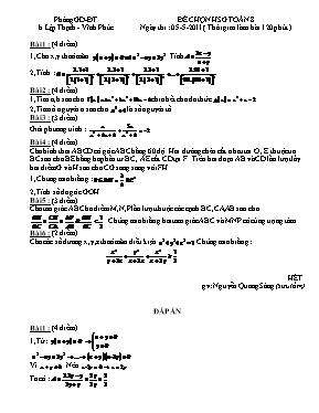 Đề chọn học sinh giỏi Toán 8